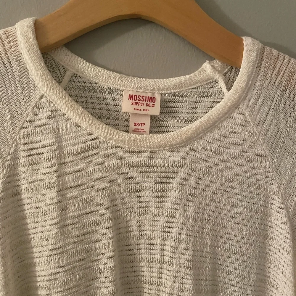 Lace Trimmed White Sweater